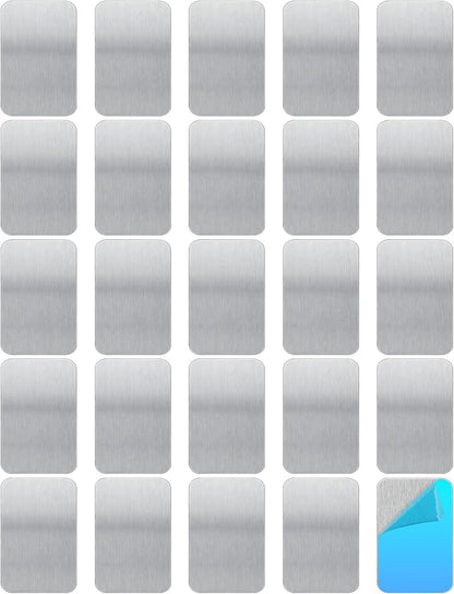 30 Pcs Adhesive Metal Plate for Magnets Mount, 2.36x1.18in Metal Strips for Magnets On Non-Steel Vents, with Adhesive Backing