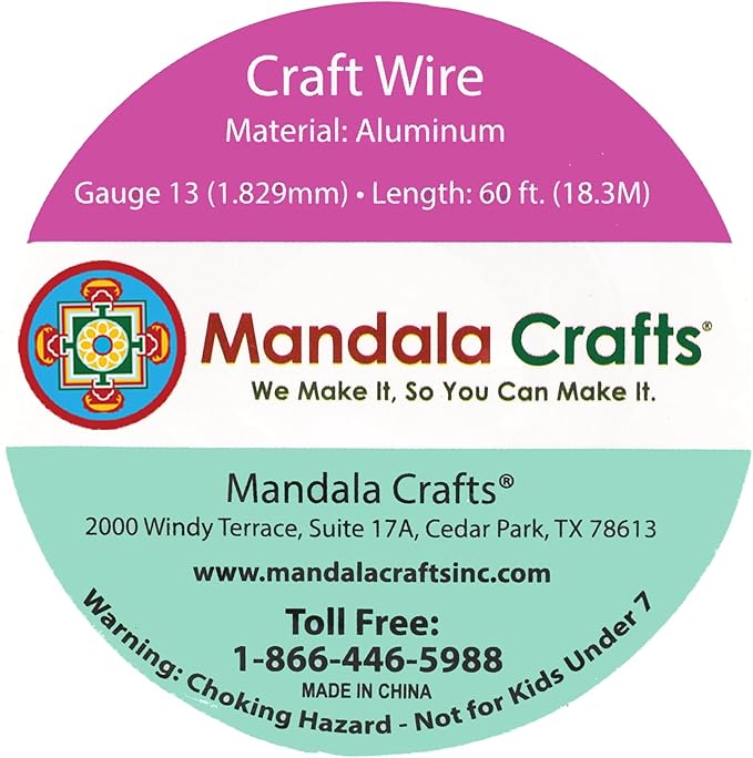 Mandala Crafts 13 Gauge Anodized Aluminum Craft Wire for Jewelry Making - 60 FT Colored Flexible Bondi Blue Wire - Bendable for Bonsai Armature Crafting Sculpting