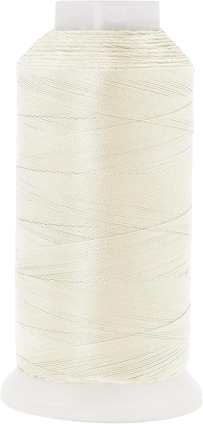 Mandala Crafts Off White Heavy Duty Thread - 1500 Yds Tex 70 Thread for Sewing Drapery Jeans Leather Hair Outdoor Marine Upholstery