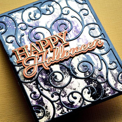 Cutting Dies Metal Stencils Scrapbooking Tools Flowers Lace Frame DIY Embossing Template for Paper Card Making Album Arts Crafts Supplies (Halloween Vine Frame-11.1x14.3cm)