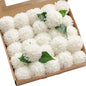 Ling's moment White Dahlia Foam Artificial Flowers Real Touch Faux Fake Flower for Home Decor Graduation Baby Shower Decorations Outdoors Party Favors Wedding Gifts Centerpieces Arrangements 25pcs