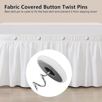 Linen Fabric-Covered Twist Pins - 8 Colors Upholstery Pins & Bed Skirt Pins -Used to Secure Sofa Cushion, Armrest Covers, Furniture & Bed Skir(12, White)