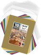 Mat Board Center, Pack of 10, 8x10 for 5x7 Mix Color Picture Mat Sets - Acid Free, 4-ply Thickness, Bevel Pre-Cut White Core - Includes Backing Boards and Clear Bags - for Pictures, Photos, Framing