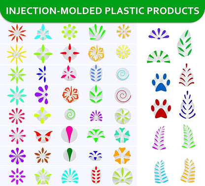 GEOCCI Flower Petal Tools for Dot Painting，50 Petal Shapes Dotting Tool，Mandala Dot Art Tools for Rocks，Embosssing Tools for Painting Dots （Purple）