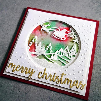 Mvchifay Cutting Dies Happy Birthday Metal Stencils Scrapbooking Tool DIY Emboss Paper Card Making (Christmas Snowball-12.2x10.3cm)