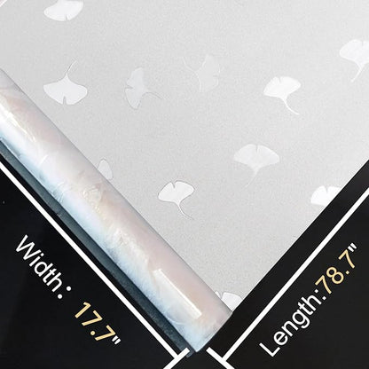 Window Privacy Film Decorative for Front Door, Bathroom Static Cling Stained Glass Sticker Opaque Heat Control UV Blocking Non-Adhesive for Home Window, Acacia