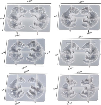 Dragon Earring & Pendant Mold Set - 7 Piece Dinosaur & Egg Designs for Resin Earring Decoration