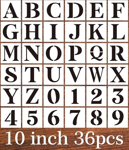 Letter Stencils for Painting On Wood,10inch Stencils Letters Alphabet Stencil Templates for Wood Wall Door Porch