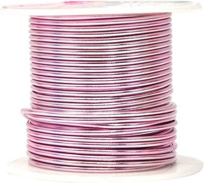 Mandala Crafts 14 Gauge Anodized Aluminum Craft Wire for Jewelry Making – 330 FT Colored Flexible Silver Copper Black Pink Ice Blue Red Wire - Bendable for Bonsai Armature Crafting Sculpting