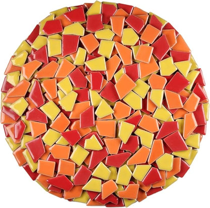Ceramic Mosaic Tiles for Crafts & Art Projects 200 Grams Vibrant Colors Pieces Fit Together Like a Puzzle Endless Creative Ideas for Mosaic Art DIY Hobbies Small Sizes (Yellow)