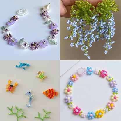 11200pcs Glass Seed Beads for DIY Crafting Bracelet Necklace Embroidery Jewelry Making Supplies (3mm, 400pcs/Color, 28 Colors, Blue Scheme)