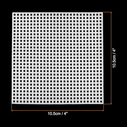 PATIKIL Plastic Mesh Canvas Sheets,10Pcs 4 x 4inch Cross Needlework Blank Yarn Crafting for Embroidery DIY Bookmarks Cup Mats, White, Square