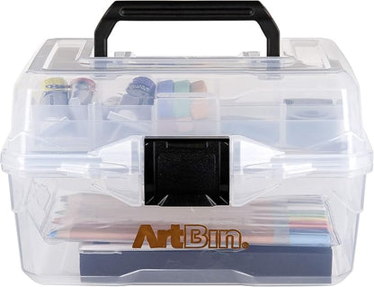 ArtBin 6890AG Small Project Box, Portable Art & Craft Organizer with Lift-Out Tray, [1] Plastic Storage Case, Clear