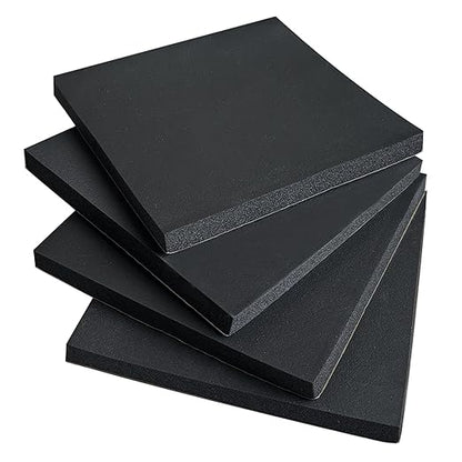 4 Pieces Adhesive Foam Padding 1/2 in Thick X 6 in X 6 in, Anti Vibration Pads, Closed Cell Foam Pads for Anti-Slip, Shock Absorption