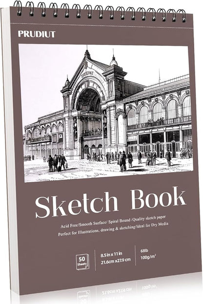 Sketch Book 8.5×11 inch, Spiral Bound Sketch Pad 50 Sheets (68lb/100gsm), Acid-Free Sketchbook for Drawing Painting Sketching, Art Paper Drawing Supplies for Teens Adults Artists Ideal Gifts