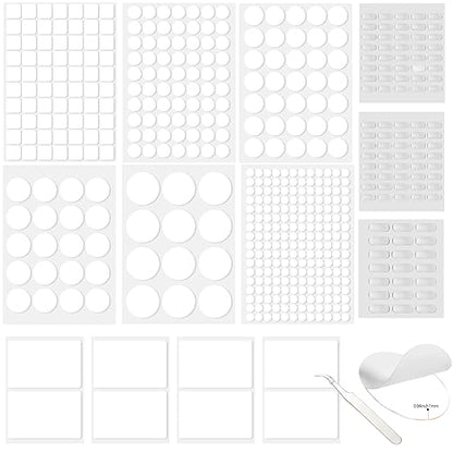 520PCS Double Sided Tape Removable Strong Adhesive Dots Heavy Duty Sticky Pads Putty No Traces Clear Sticky Tack for Picture, Poster, Art Craft, Decoration, Party Office Supplies