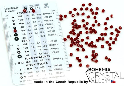 100 pcs Faceted Fire Polished Pressed Czech Glass Beads 3mm (0.12in), Bohemian Dark Ruby Red - 90100