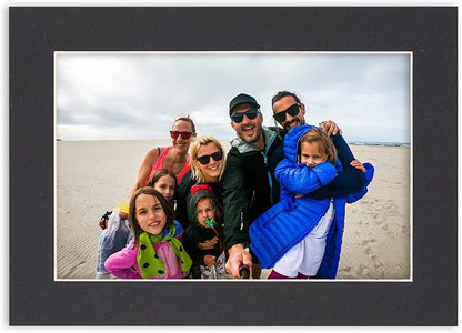 6x8 Mat for 8x10 Frame - Precut Mat Board Acid-Free Black 6x8 Photo Matte Made to Fit a 8x10 Picture Frame, Premium Matboard for Family Photos, Show Kits, Art, Picture Framing, Pack of 25 Mats