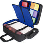 USA Gear XL Trading TCG MTG Deck Box Bag Travel Case - Large MTG Card Storage Bag with Padded Shoulder Strap, Customizable Interior, Weather Resistant - Fits Deck Boxes & Sleeved Cards - Blue