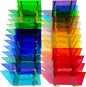 24 Sheets Rainbow Transparent Stained Glass Sheet Value Pack, 6 X 4 inches Cathedral Art Glass Mosaic Tiles for Crafts, Stained Glass Supplies for Stained Glass or Mosaic Projects