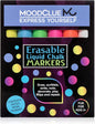 Liquid chalk markers erasable. 6 neon dry & wet erase marker pens for windows, mirrors, whiteboards, chalkboards, glass boards, auto windshields. Reversible thick and thin tip. Washable