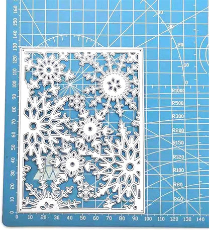 Metal Cutting Dies DIY Merry Christams Embossing Stencil Template Scrapbooking Card Making Mold Photo Album Arts Crafts Tools (Christmas Snowflake-9.8x13cm)