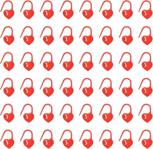 uxcell 200pcs Stitch Markers for Crocheting, Heart Shaped Crochet Marker Needle Clip Counter for Knitting Clothing Tag DIY Craft,Red