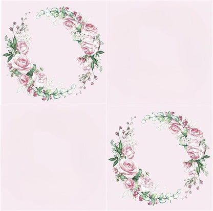 20-ct 13x13 Flowers Paper Luncheon Decoupage Napkins, 3-Ply Servilletas Printed Wedding Roses Cocktail Napkin for Art, Dinner and Party, Disposable Napkins Decor