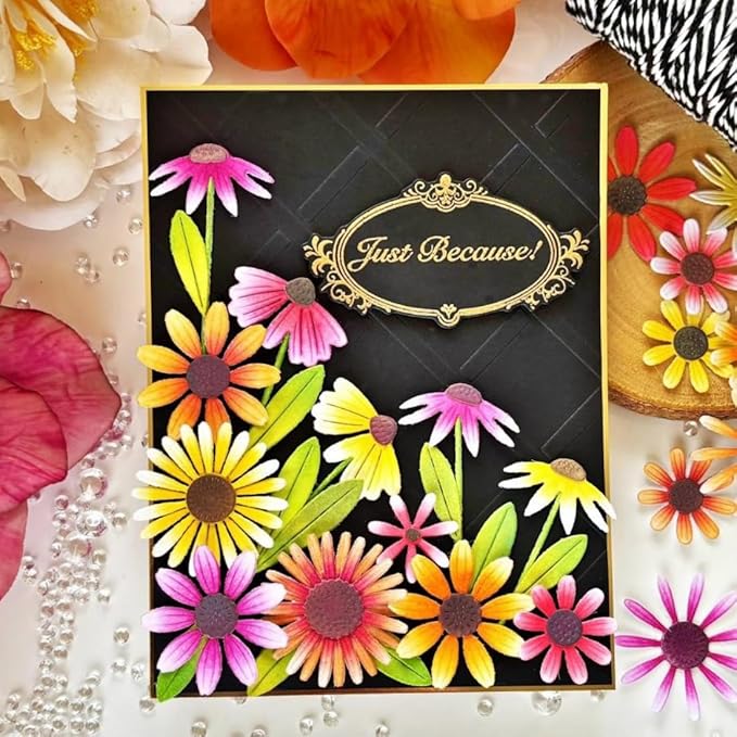 Cutting Dies Metal Stencils Scrapbooking Tools DIY Embossing Template for Paper Card Making Album Arts Crafts Supplies (Flower Set-20.4x10.1cm)