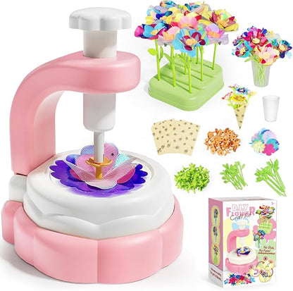 Glotrove Fabric Flower Bouquets Toys, Arts and Crafts for Kids Ages 6-8 8-12 Girls, DIY Craft Kits Gifts for Girls Birthday, Educational Toys for Building Your Flower Bouquet