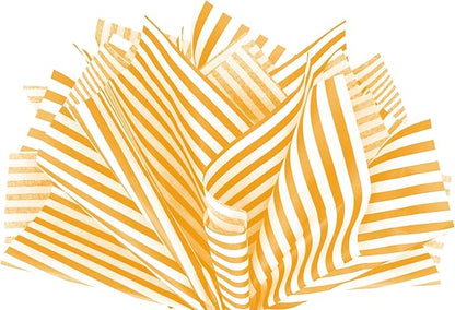 Flexicore Packaging Tangerine Orange Pin Stripe Print Gift Wrap Tissue Paper Size: 15 Inch X 20 Inch | Count: 50 Sheets | Color: Tangerine Pin Stripe