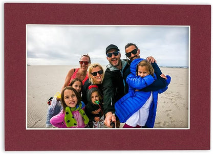 6x8 Mat for 8x10 Frame - Precut Mat Board Acid-Free Maroon 6x8 Photo Matte Made to Fit a 8x10 Picture Frame, Premium Matboard for Family Photos, Show Kits, Art, Picture Framing, Pack of 10 Mats