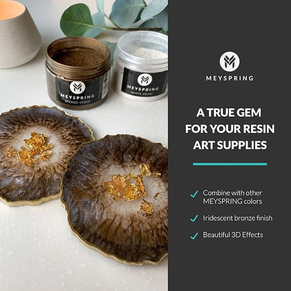 MEYSPRING Bronze Stone Epoxy Resin Color Pigment - 50g - Mica Powder for Epoxy