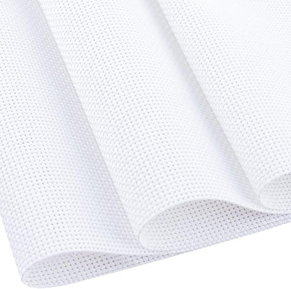 Cross Stitch Fabric 14 Count Aida Cloth 28 x 19 Inch Large Size Classic Reserve Cross Stitch Supplies Embroidery Fabric for Home DIY Craft Decoration Handmade, White