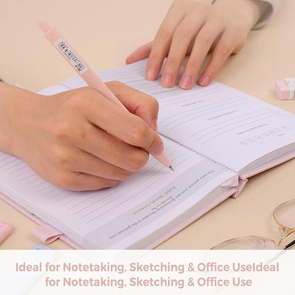 SKYDUE Cute Mechanical Pencils Set with Case, 6PCS 0.5mm & 0.7mm Mechanical Pencils, 360PCS HB Lead Refills, 4PCS Pastel Erasers, Pastel Back to School Supplies for Girls
