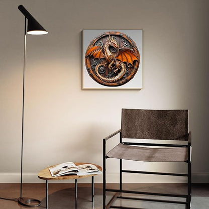 KAAYEE Wooden Puzzles for Adults, 3D Vision Mechanical Dragon Wooden Jigsaw Puzzles Unique Shape Advanced Wood Puzzle Adult, Birthday Fathers Family Game (S-8.5 * 8.4in-100pcs)