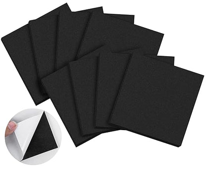 ToLanbbt 8 PCS Adhesive Foam Padding Sheets Closed Cell Neoprene Foam Sheet 1/2" Thick, 4" x 4" Self Stick Insulation Anti Vibration Pads Anti-Slip for Furniture, Cars, Speakers, DIY