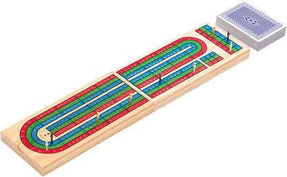 Regal Games Cribbage Board Game Set w/Storage - Fun Table Game with Wooden Board for Adults & Kids - 9 Metal Pegs, Deck of Playing Cards & 2-4 Player Games - Ideal for Game Night, Travel (Ages 8+)