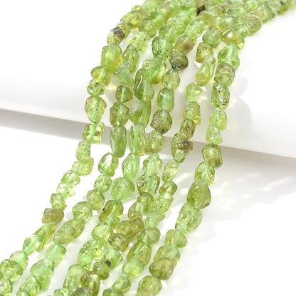 Green Peridot Pebble Nugget Oval Free Tumbled Stone 6-8mm Natural Gemstone Loose Beads Approx 15.5 inch for DIY Jewelry Making