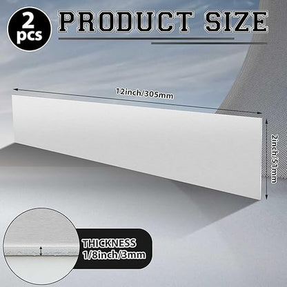 2 Pack 5052 Aluminum Sheet Metal 2" x 12" Aluminum Plate 1/8 (0.125'') Inch Thickness Rectangle Metal Panels for Industry Crafting Handcraft DIY Projects