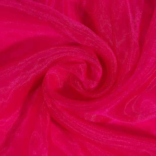 Fynite Sheer Organza Fabric | 10 Yards Long | 44" Wide | Bridal Solid Sheer Organza Bolt for Wedding Dress Fashion Craft Decorations - Hot Pink