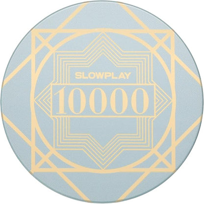 SLOWPLAY Nash Ceramic Poker Chips in Bulk, Casino Grade Ceramic 12-Gram Poker Chip for Texas Hold'em, 43mm Professional Chips Pack of 50 with Denomination of 10000