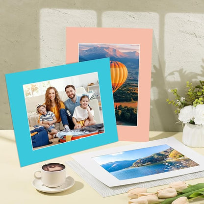 15 Pack 12x16 Picture Mats, Mixed Colors Frame Mattes for 9x12 Pictures Photo Frame Mat Core Bevel Cut Mat Board Show Kit for Photos, Prints, Artworks