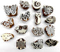 CraftsofIndia® Animals and Birds Wooden Blocks for Stamping, Block Printing on Textiles, Pottery Crafts,Henna, Scrapbooking, Wall Painting (Set of 15)