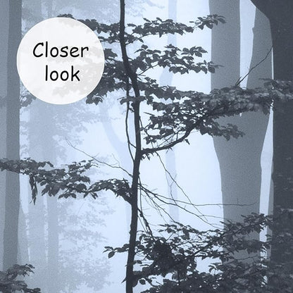 AFZEVEB-Foggy Dark Forest Wallpaper Landscape Tree Wall murals for Bedroom 114"x74"(Not Peel and Stick)