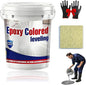 Epoxy Floor Paint, Epoxy Colored Sand Floor Paint, High-Gloss Marble Effect Self-Leveling Coating, Waterproof, Non-Slip, Ultra-Durable for Garage, Basement, Wood Floors (Yellow,2.2 lb)