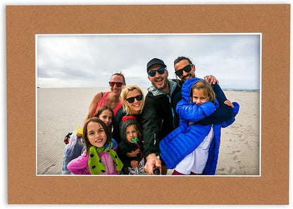 8x10 Mat for 6x8 Photo - Precut Aged Oak Brown Picture Matboard for Frames Measuring 8 x 10 Inches - Bevel Cut Matte to Display Art 6 x 8 Inches - Acid Free ONE MAT with Backing Board & Clear Bag