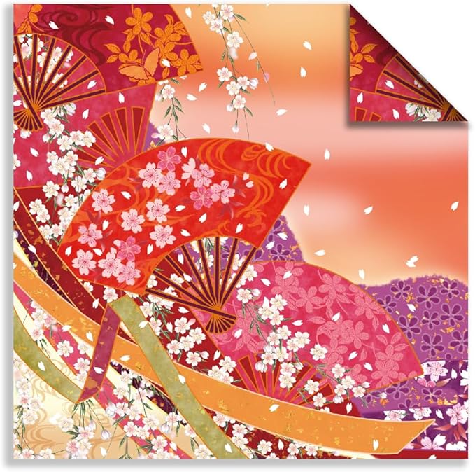 Square Origami Paper 6x6 Double Sided 50 Sheets 50 Colors 70GSM Origami Kit Japanese Chiyo Easy Fold Arts Crafts DIY Handwork Beginner Oriental Cherry