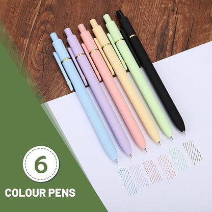 Ddaowanx Colorful Gel Pens, 0.5mm Fine Point Retractable, Cute Pens with Colored Writing and Sketching, Nursing School Essentials,School Supplies, Gifts for Nurse (12Pcs-Aesthetic Colors)