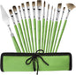 Paint Brush Set, Professional Paint Brushes for Watercolor Painting, Acrylic, Gouache & Oil Painting - Detail Paint Brushes, Round, Flat, Cat's Tongue,Liner for Artists and Beginners(15pcs)